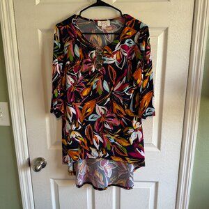 Ivy Road Long Sleeve Top Floral Print Size Medium